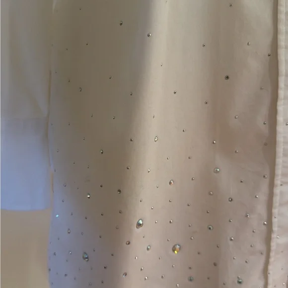 Vintage 1980’s Christine Alexander all over/collar rhinestone 3/4 sleeve shirt - Picture 3 of 4